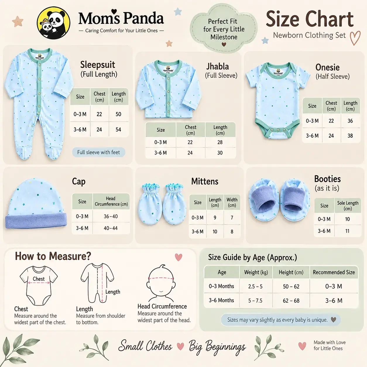 Mom’s Panda Newborn Baby Gift Box Set – 6 Pcs Blue Star Print Cotton Clothing Set (0–3 Months) - Image 9